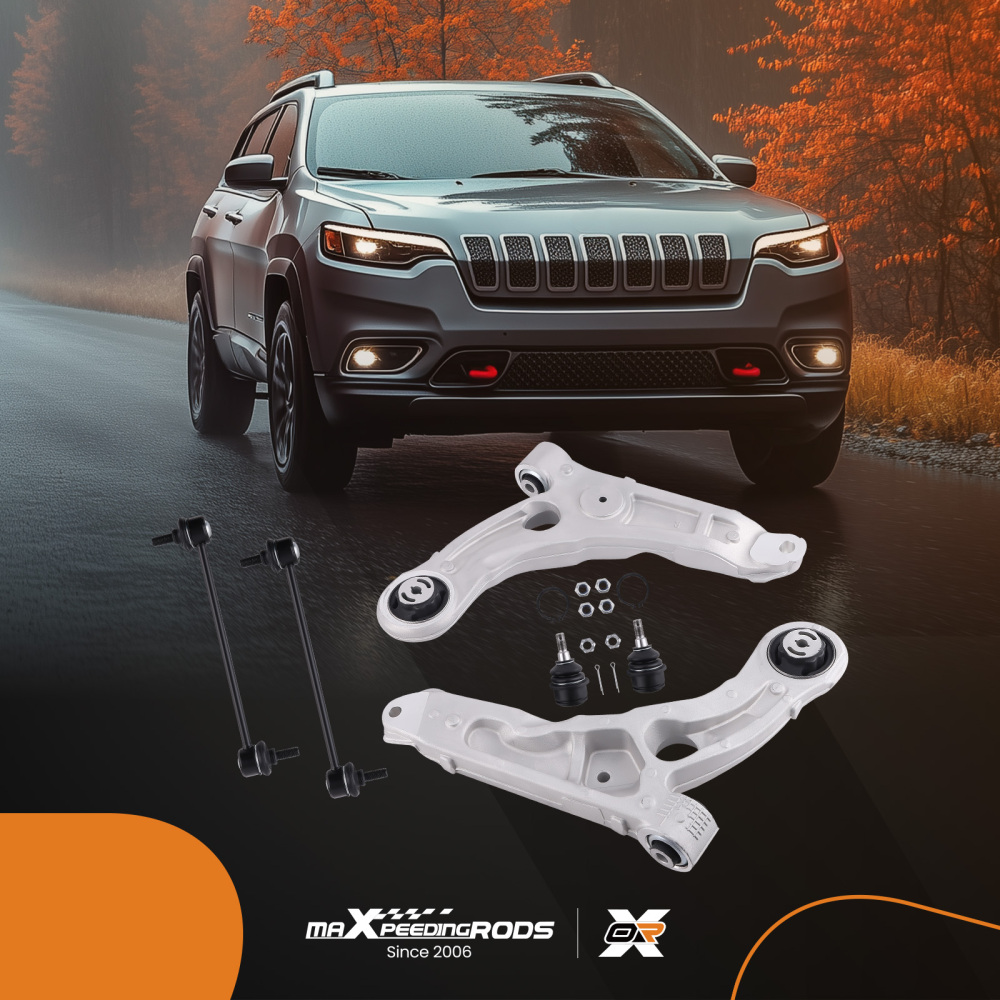 AWD Front Lower Control Arms Ball Joints + Sway Bars for 2014-2018 compatible for Jeep Cherokee