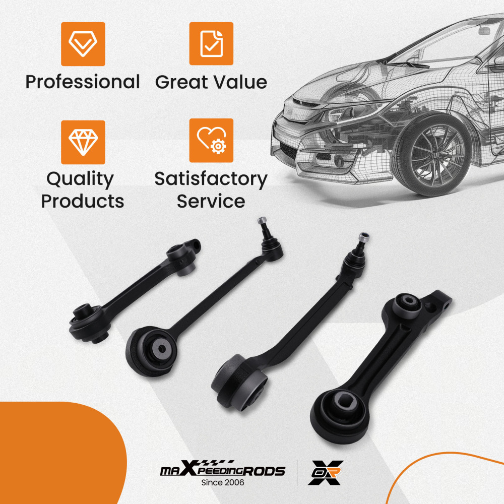 6pc Front Lower Upper Control Arm compatible for Chrysler 300 RWD 2011 2012 2013 2014-2019