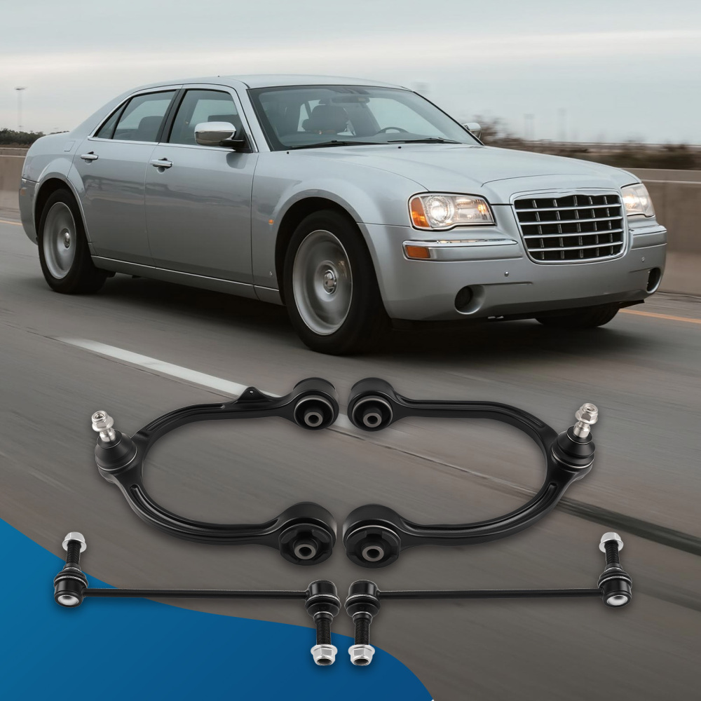 4x Front Upper Control ArmSway Bar Links compatible for Chrysler 300 05-19 Magnum 05-08