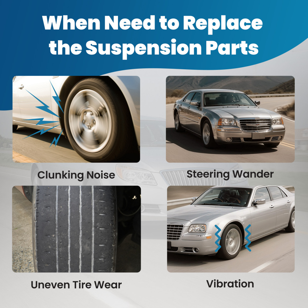 4x Front Upper Control ArmSway Bar Links compatible for Chrysler 300 05-19 Magnum 05-08