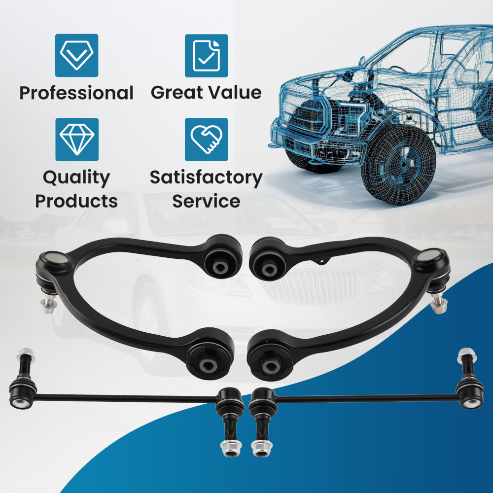 4x Front Upper Control ArmSway Bar Links compatible for Chrysler 300 05-19 Magnum 05-08