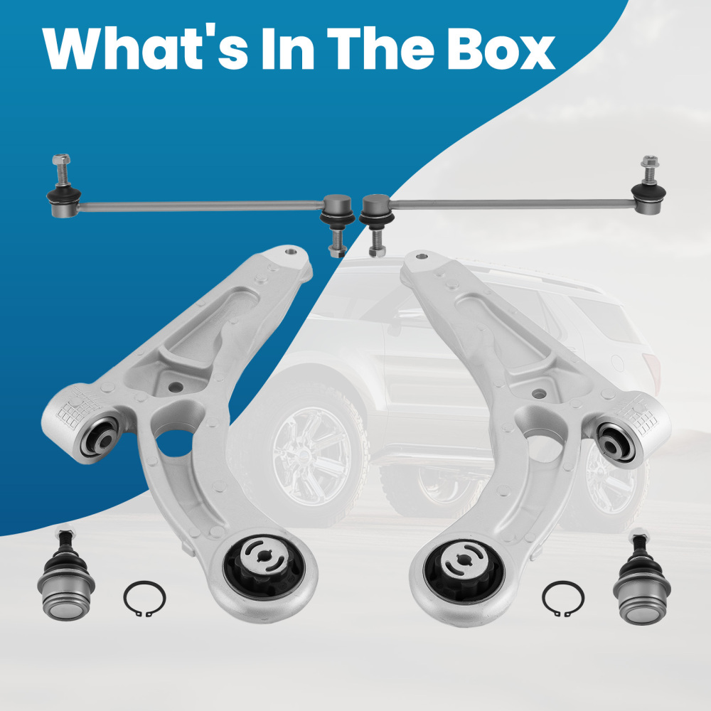 6pcs Front Lower Control Arm w/Ball Joints Sway Bar compatible for Jeep Cherokee 14-18 compatible for FWD