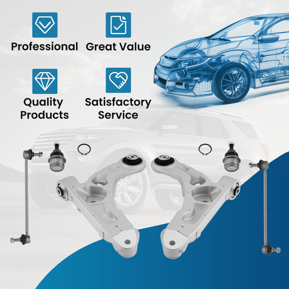 6pcs Front Lower Control Arm w/Ball Joints Sway Bar compatible for Jeep Cherokee 14-18 compatible for FWD