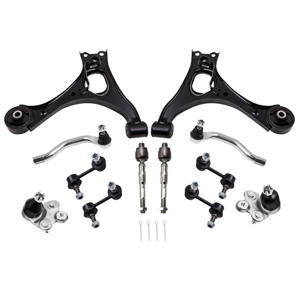 12 Pcs Front and Rear Control Arm and Sway Bar End Link compatible for Honda Civic 06 - 2011 suspension arms