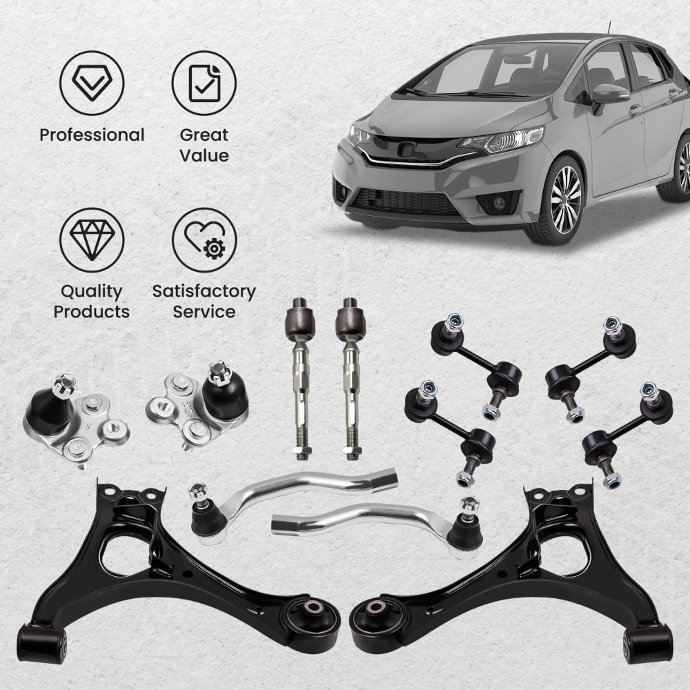 12 Pcs Front and Rear Control Arm and Sway Bar End Link compatible for Honda Civic 06 - 2011 suspension arms