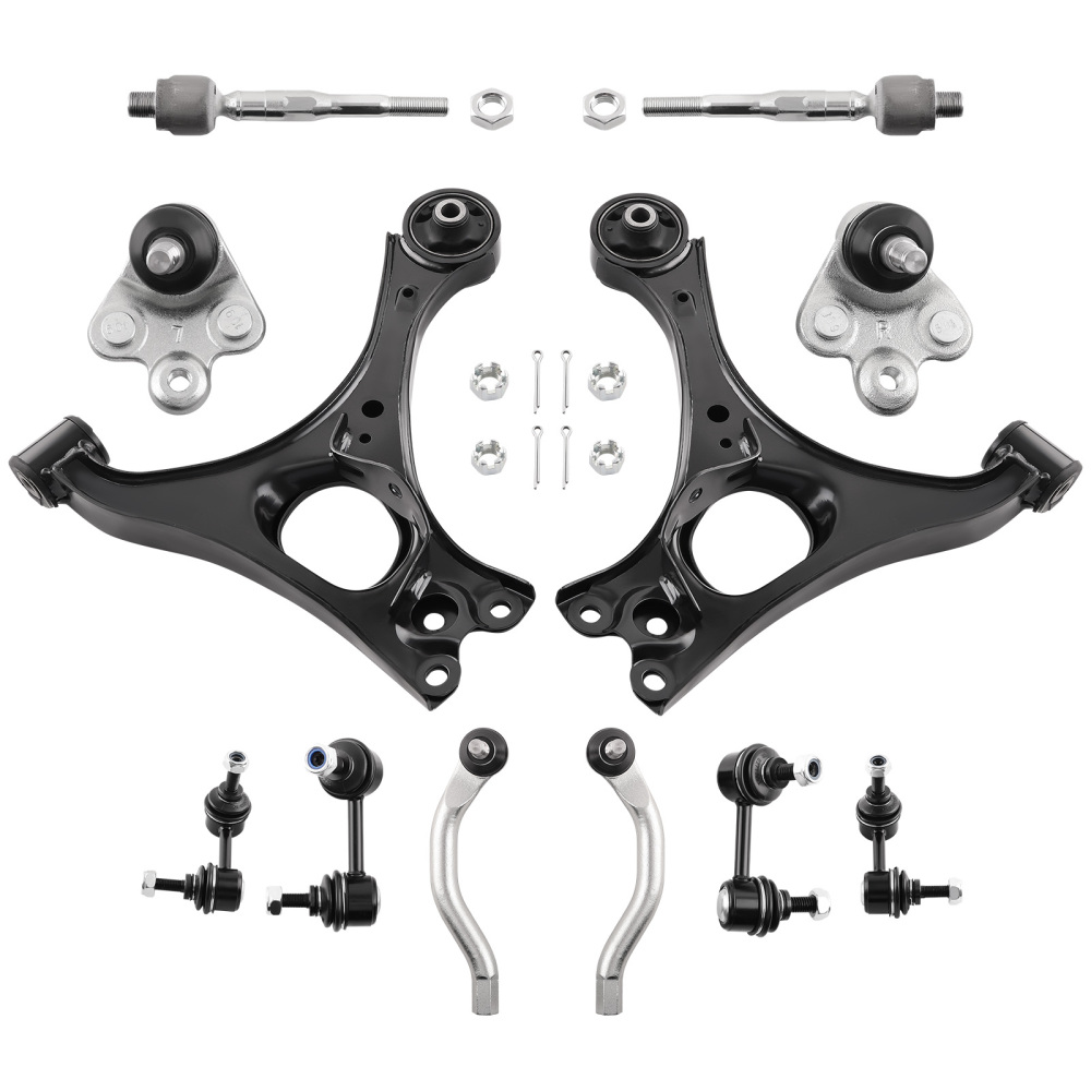 12 Pcs Front and Rear Control Arm and Sway Bar End Link compatible for Honda Civic 06 - 2011 suspension arms
