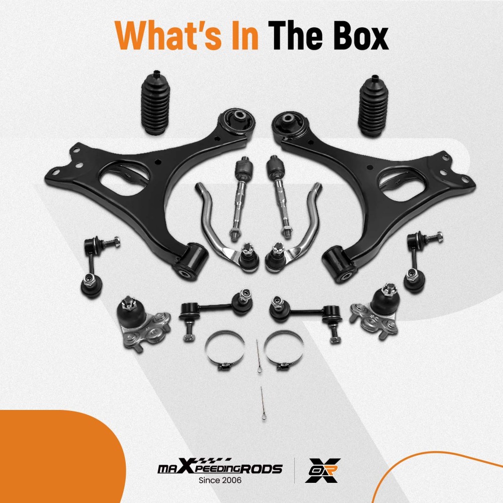 14Pcs Suspension Kit Front Lower Control Arms compatible for Honda Civic 2006-2011 K620382