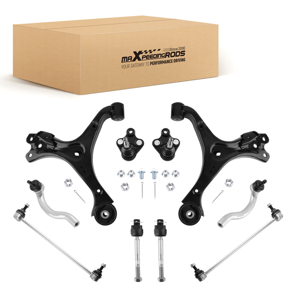Front Lower Control Arms Sway Bars Tie Rods for 2012-2015 compatible for Honda Civic compatible for Acura ILX