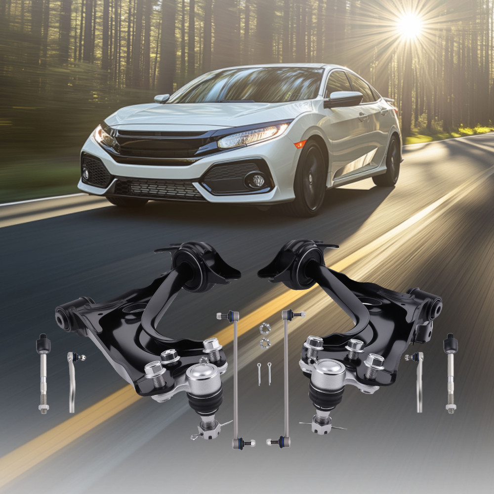 Front Lower Control Arms Tie Rod Sway Bar Links For 2016-2019 compatible for Honda Civic 1.5L