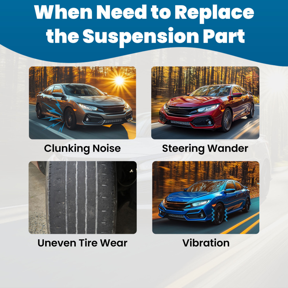 Front Lower Control Arms Tie Rod Sway Bar Links For 2016-2019 compatible for Honda Civic 1.5L