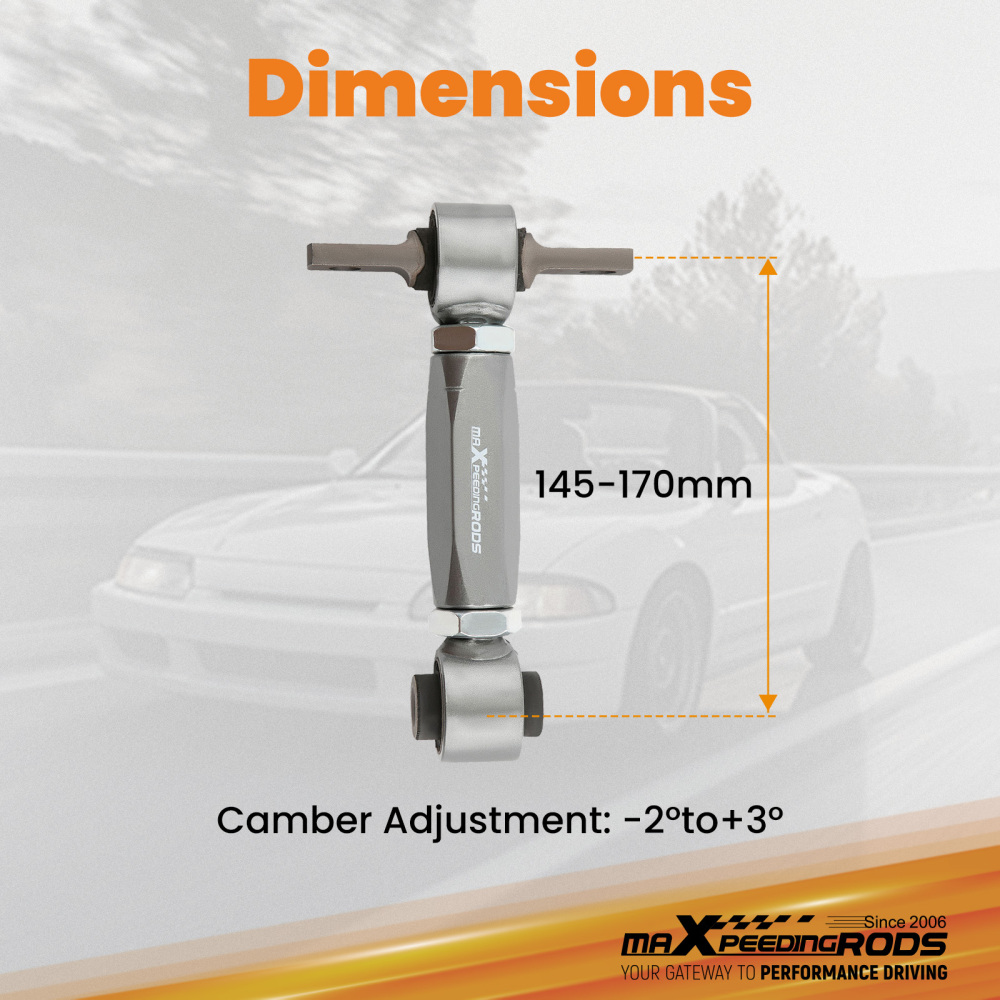 2x Adjustable Rear Camber Arm Kit For 88-00 Honda Civic 97-01 CR-V Acura Integra