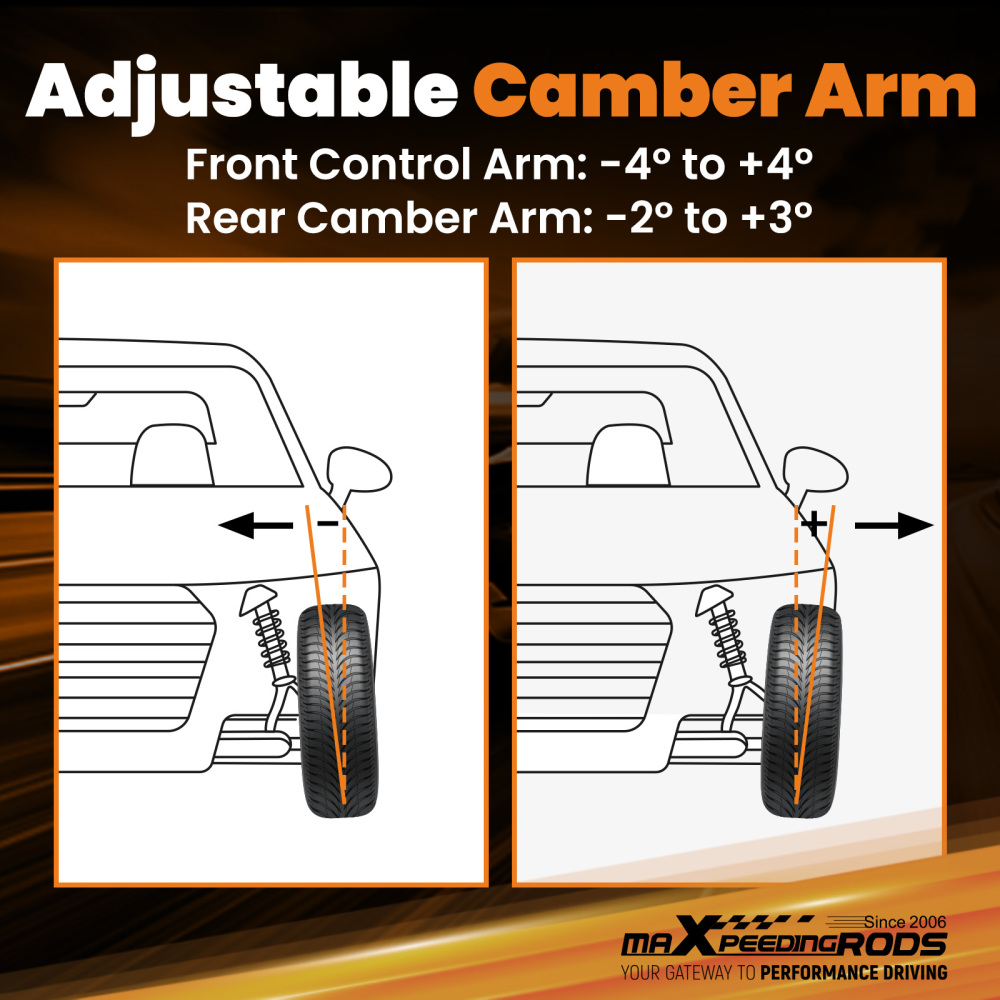 Front Upper A Arms Rear Camber Lower Control arms for 92-95 Civic 93-97 Del Sol