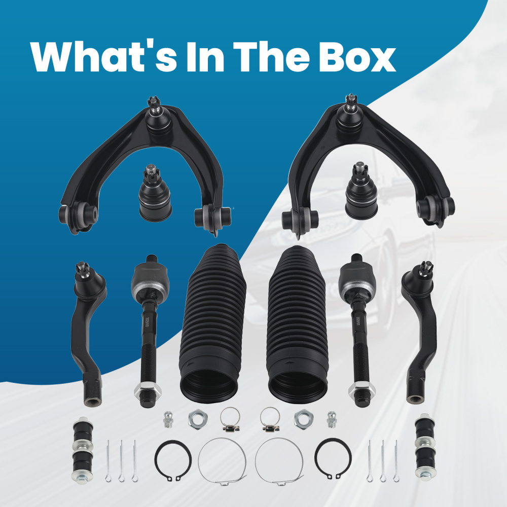 12x Front Upper Control Arm Tie Rod Sway Bar Links Kit for 1996-2000 compatible for Honda Civic