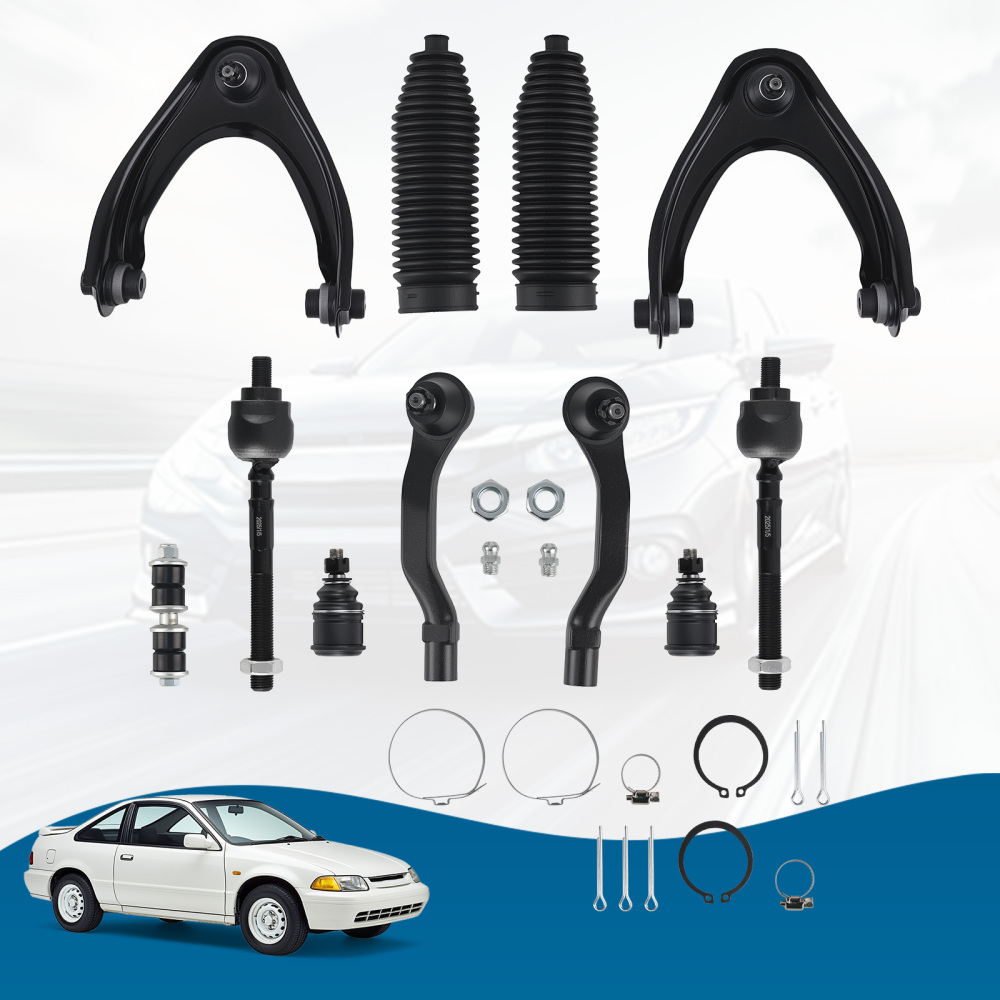 12x Front Upper Control Arm Tie Rod Sway Bar Links Kit for 1996-2000 compatible for Honda Civic