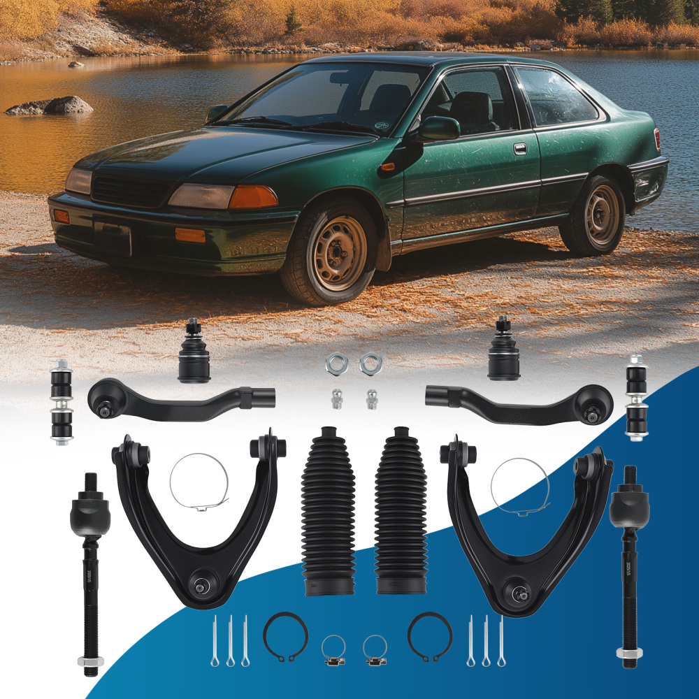 12x Front Upper Control Arm Tie Rod Sway Bar Links Kit for 1996-2000 compatible for Honda Civic