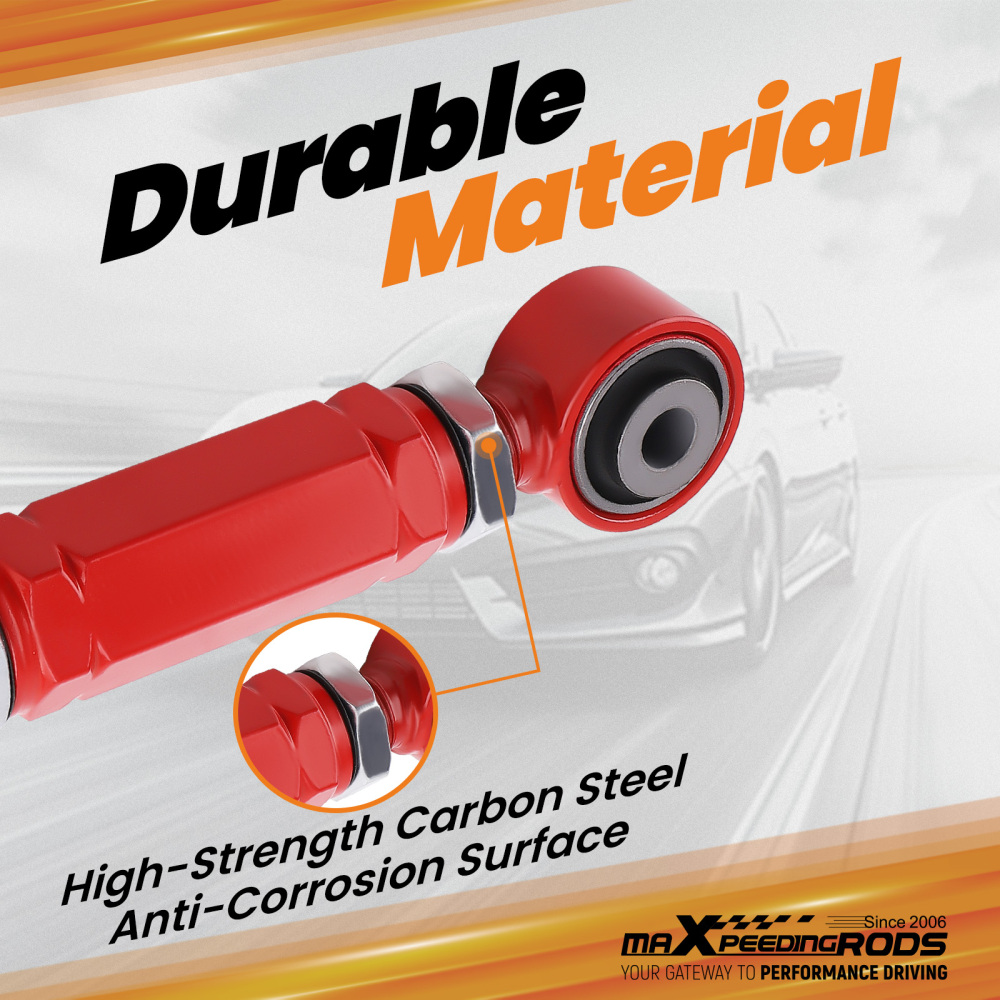 4PCS Rear Camber Toe Arm Kit compatible for Honda Civic 88-00 EF EG EK Integra 90-01 DA DC2