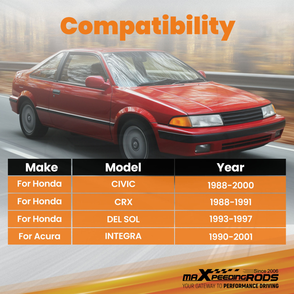 4PCS Rear Camber Toe Arm Kit compatible for Honda Civic 88-00 EF EG EK Integra 90-01 DA DC2