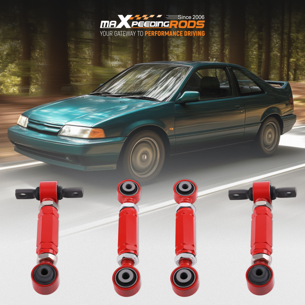 4PCS Rear Camber Toe Arm Kit compatible for Honda Civic 88-00 EF EG EK Integra 90-01 DA DC2