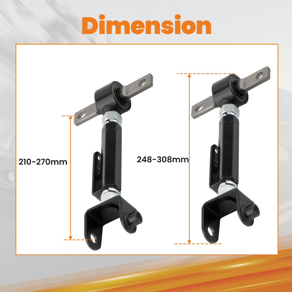 2x Rear Control Camber Arm Adjustable For 2002-06 compatible for Acura RSX 01-05 compatible for Honda Civic