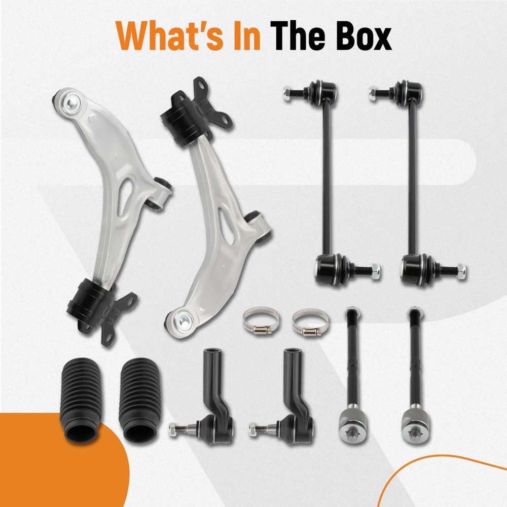 12pcs Suspension Kit Front Lower Control Arm Sway Bar compatible for Ford Focus 2012-2018