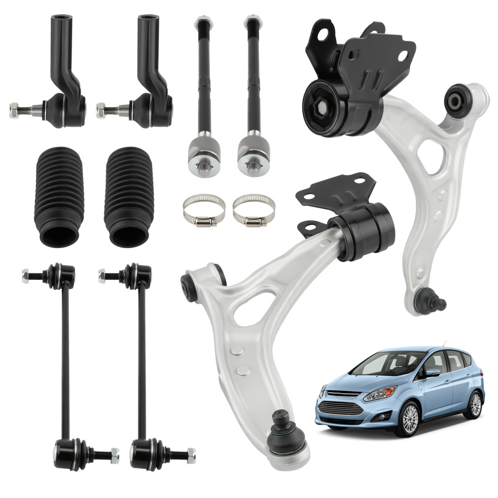 12pcs Suspension Kit Front Lower Control Arm Sway Bar compatible for Ford Focus 2012-2018