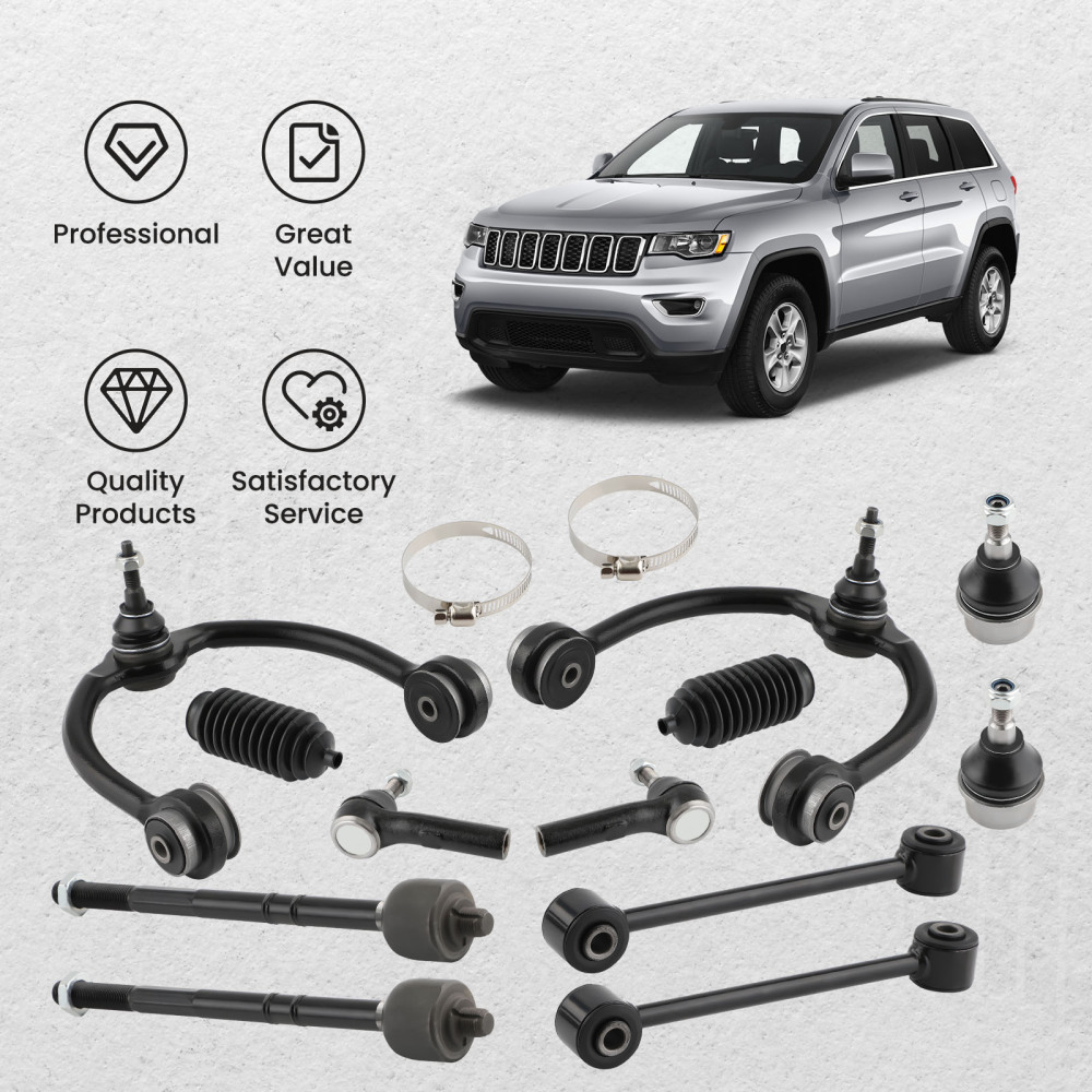 12 Pcs Front Upper Control Arms w/Ball Joint compatible for Jeep Commander 2006 - 2010