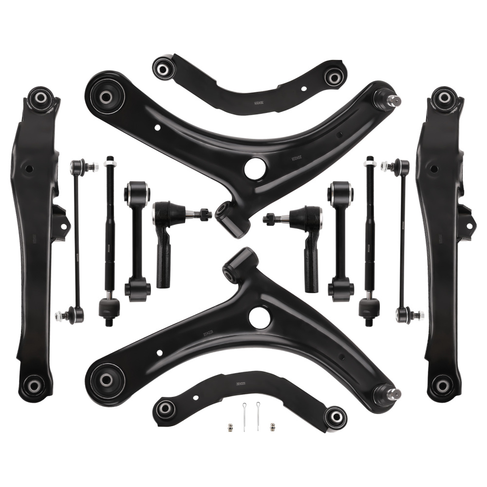 14pc Front Rear Control Arms Tie Rods Sway Bars compatible for Jeep Compass Patriot Caliber
