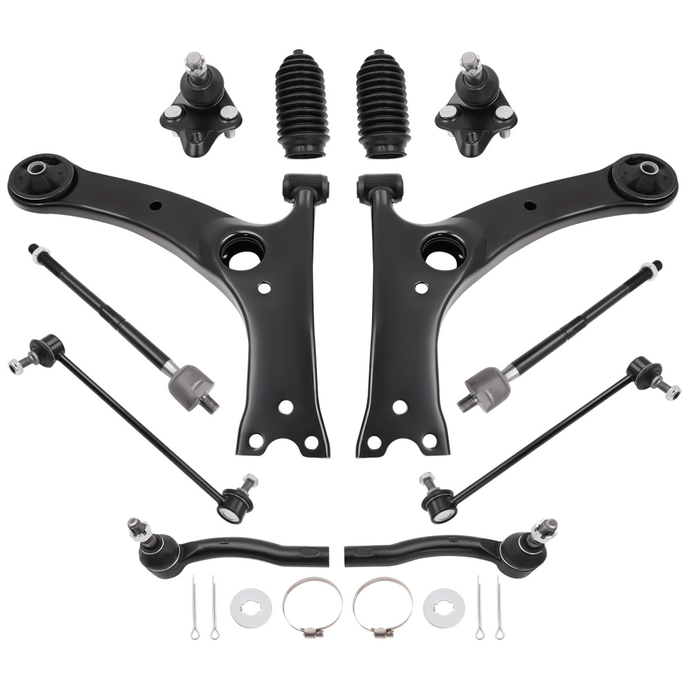 Front Lower Ball Joint Control Arm Tie Rod Sway Link compatible for Toyota Corolla 2003
