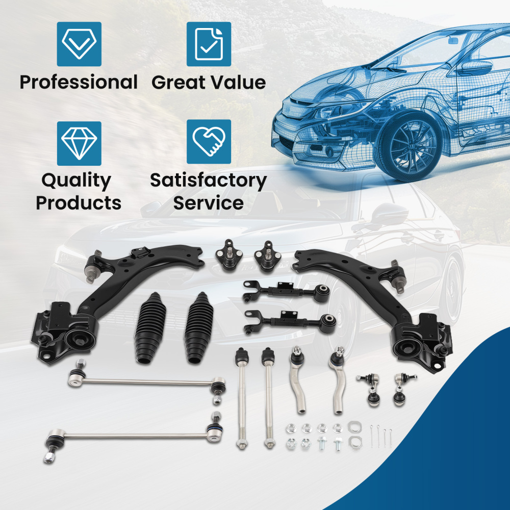 14x Front Lower Control Arms w/Ball Jiont Assembly compatible for Honda CR-V 2012-2014 2.4L