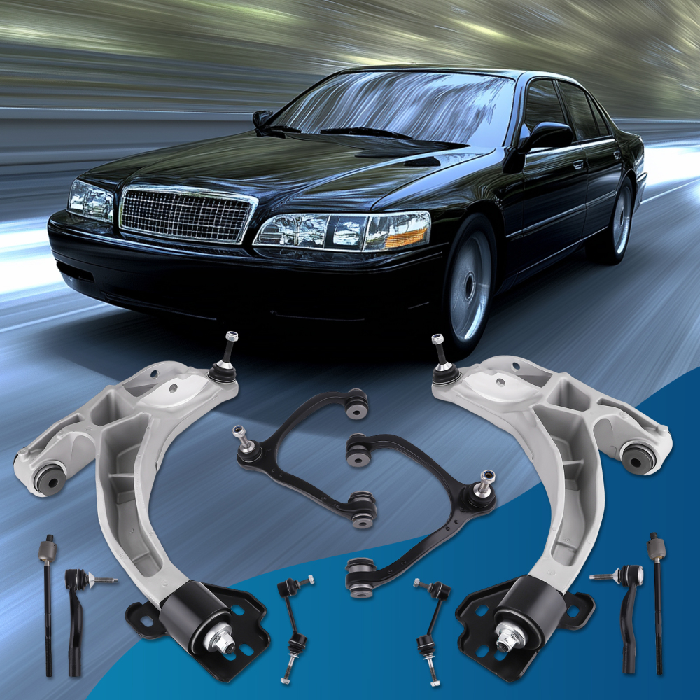 10x Front Suspension Upper Lower Control Arms for 2003-2011 compatible for Ford Crown Victoria