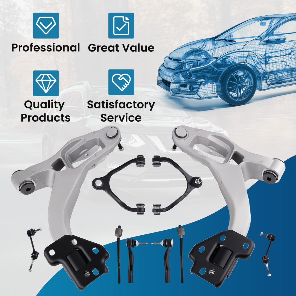 10x Front Suspension Upper Lower Control Arms for 2003-2011 compatible for Ford Crown Victoria