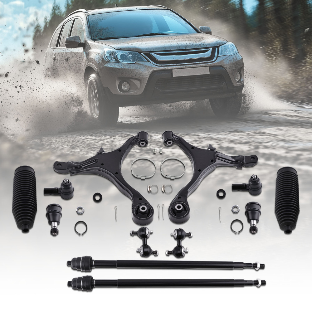 12pcs Front Lower Control Arms Sway Bar Tie Rods Kit for 2002-2006 compatible for Honda CR-V