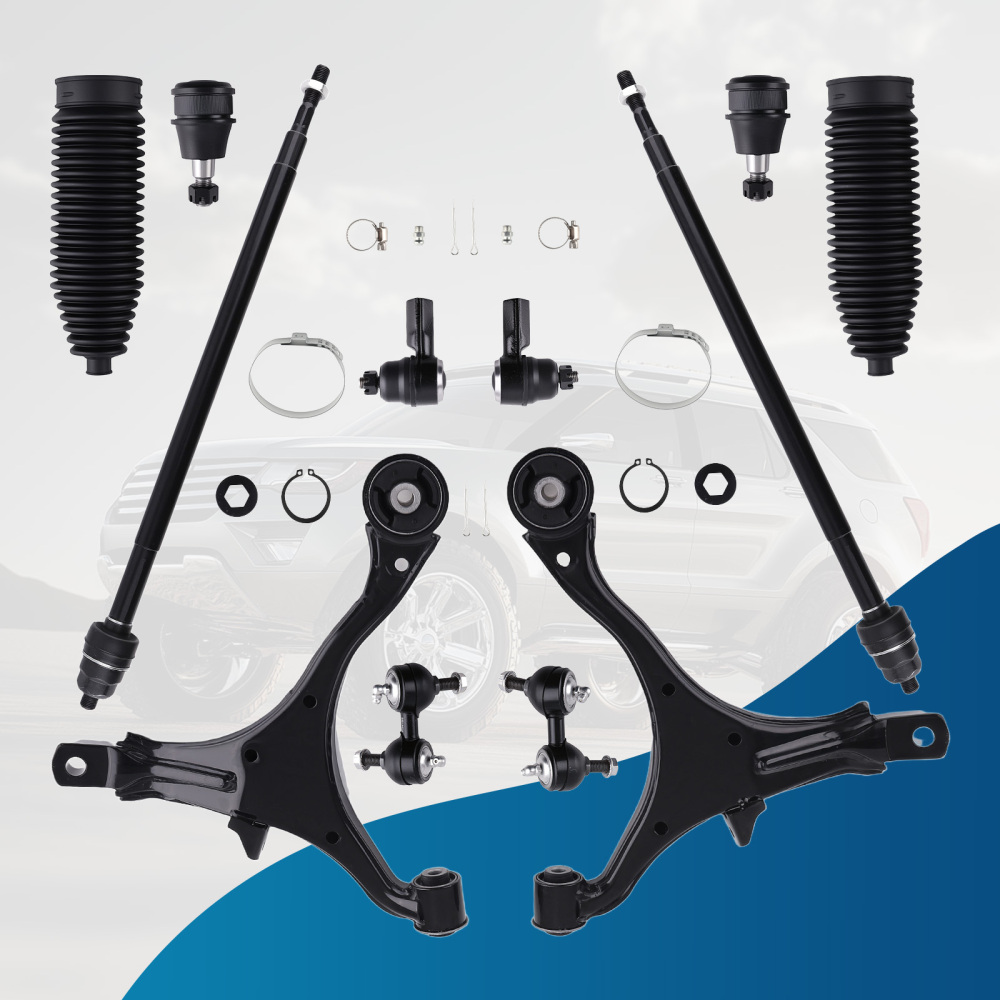 12pcs Front Lower Control Arms Sway Bar Tie Rods Kit for 2002-2006 compatible for Honda CR-V