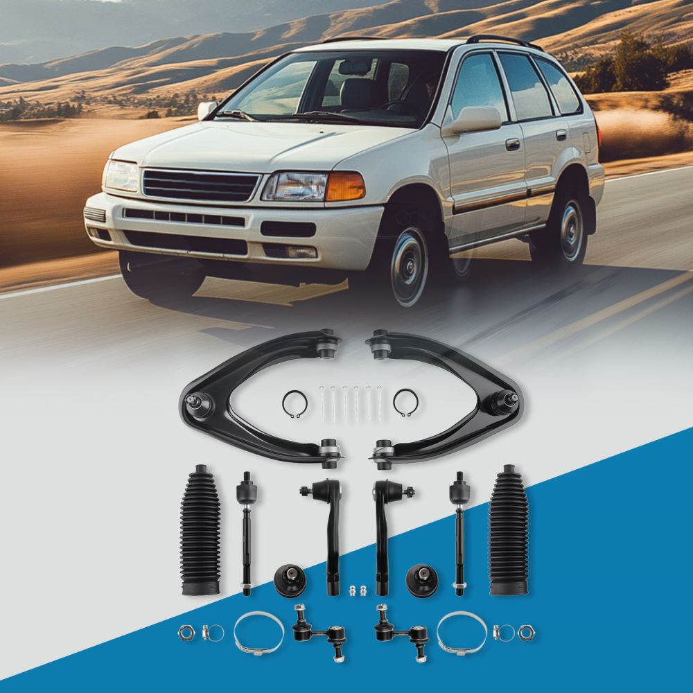12pcs Front Upper Control Arms Sway Bars Tie Rods for 1997-2001 compatible for Honda CR-V CRV