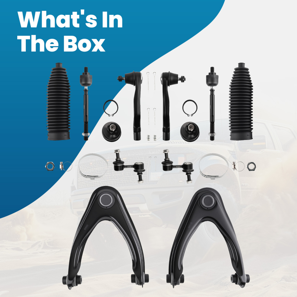 12pcs Front Upper Control Arms Sway Bars Tie Rods for 1997-2001 compatible for Honda CR-V CRV