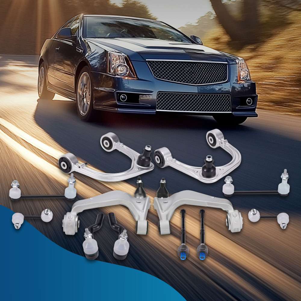 12Pc Front Upper Lower Control Arms w/Ball Joint Assembly compatible for Cadillac CTS 08-14