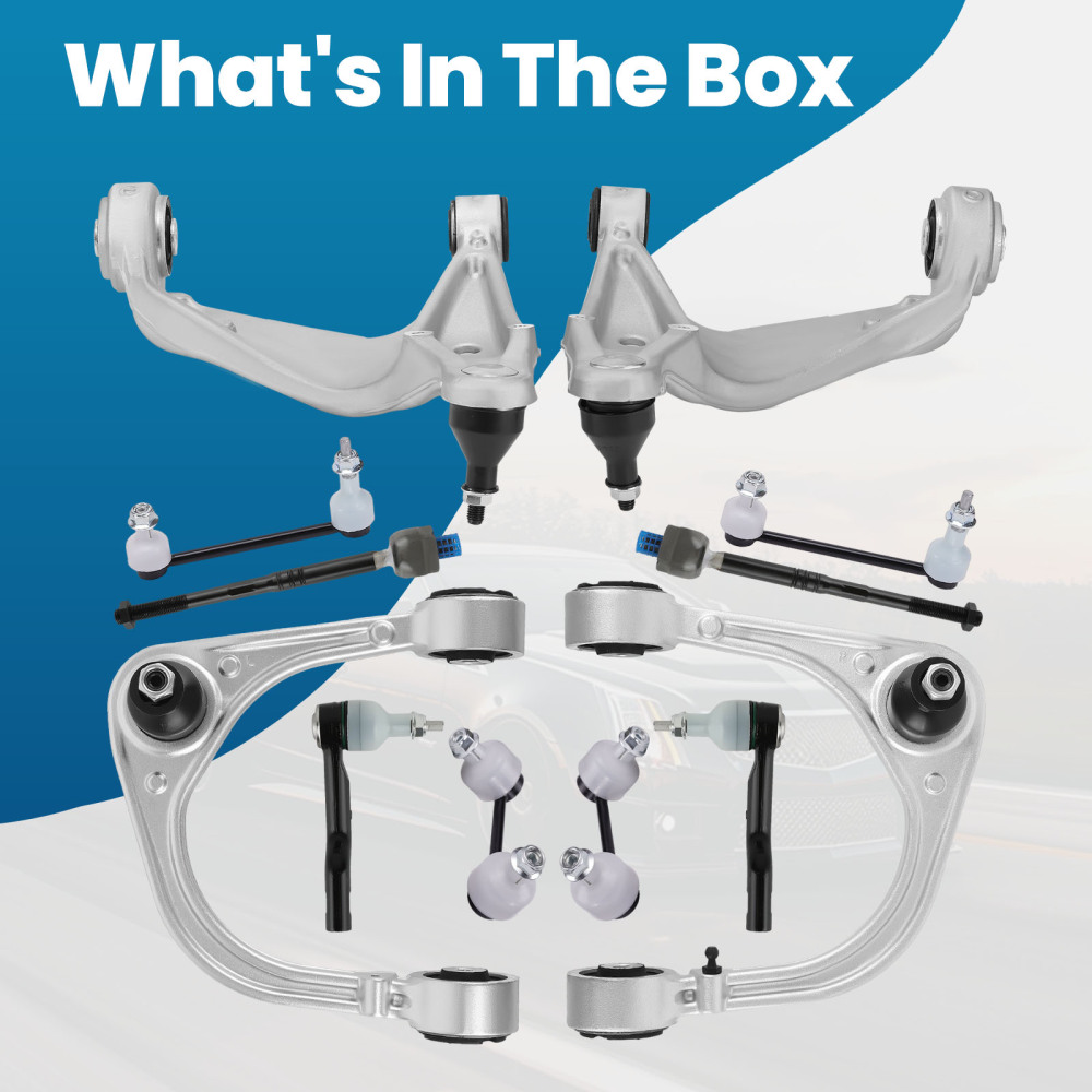 12Pc Front Upper Lower Control Arms w/Ball Joint Assembly compatible for Cadillac CTS 08-14