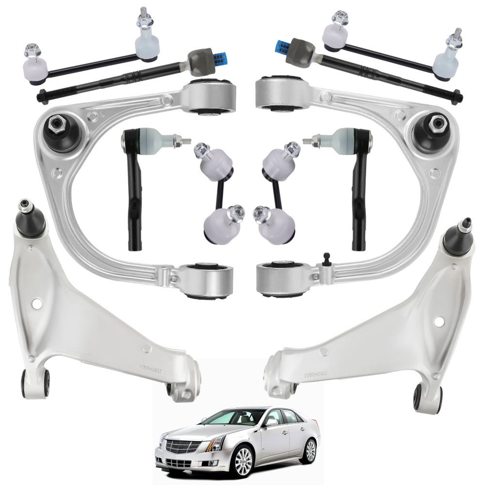 12Pc Front Upper Lower Control Arms w/Ball Joint Assembly compatible for Cadillac CTS 08-14