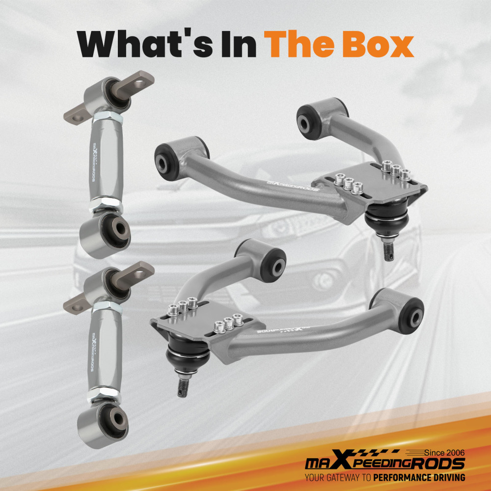 4pcs Adjustable Front Rear Upper Camber Arm Kit Set compatible for Honda CRV CR-V 1997-2001