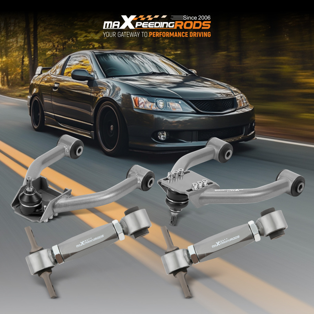 4pcs Adjustable Front Rear Upper Camber Arm Kit Set compatible for Honda CRV CR-V 1997-2001