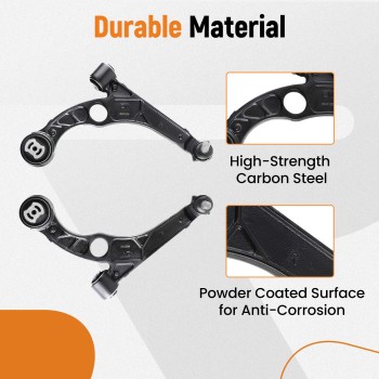 Front Lower Control Arms Sway Bars Tierods compatible for Dodge Dart compatible for Chrysler 200 2015-2017