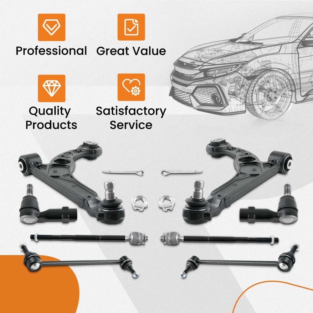 8PCS BRACCI DI CONTROLLO INFERIORI ANTERIORI LHRH compatibile per DODGE DART compatibile per CHRYSLER 200