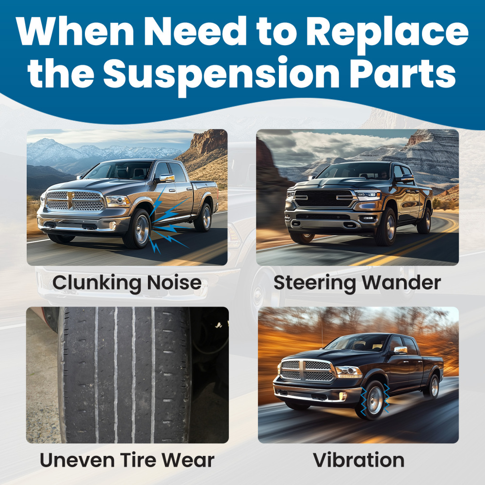 4x Front Lower Control Arm Sway Bar End Links compatible for Dodge Ram 1500 4WD 2WD 2006-21