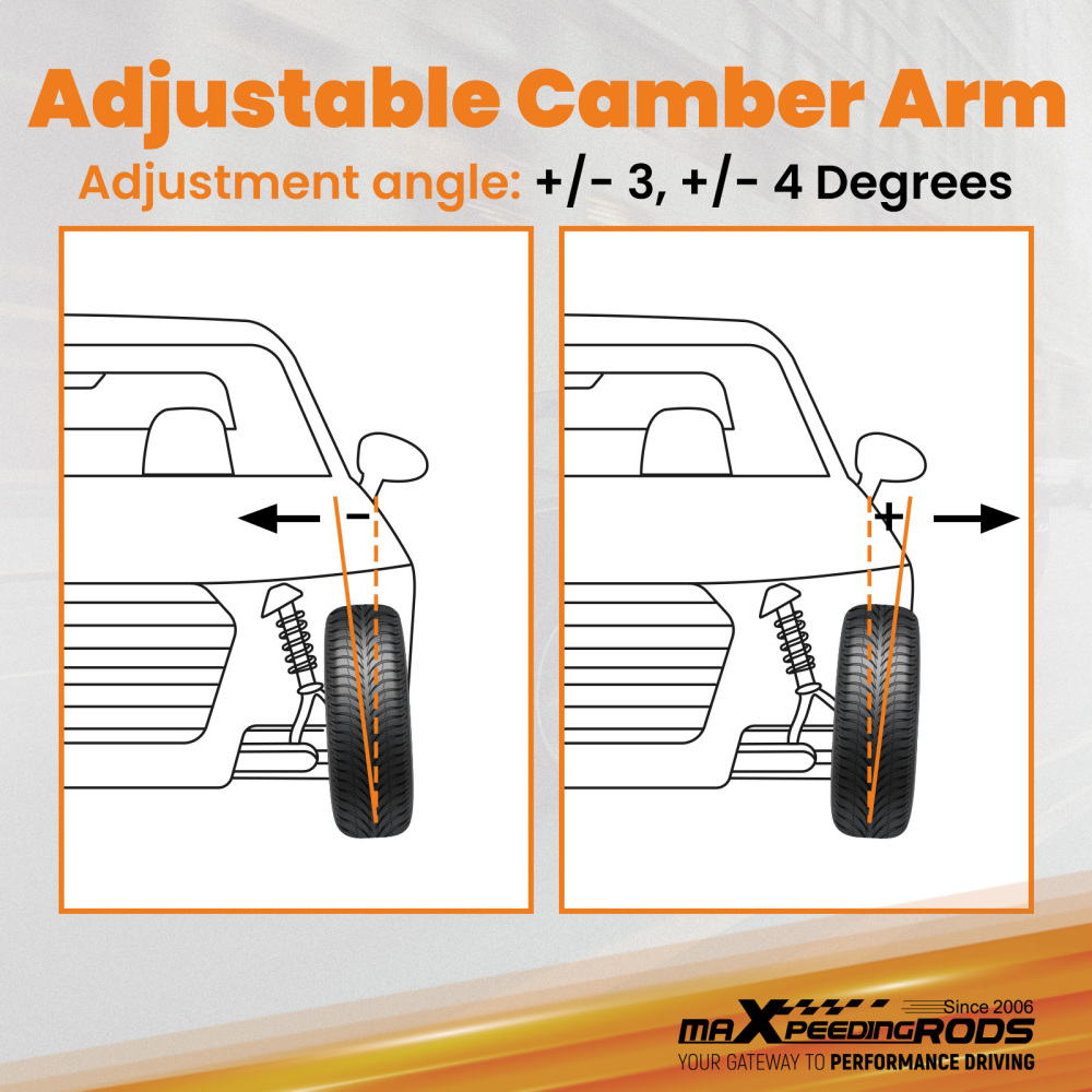 Rear Steel Adjustable Camber Control Arms Kit compatible for Dodge Charger 2006 - 2018suspension arms