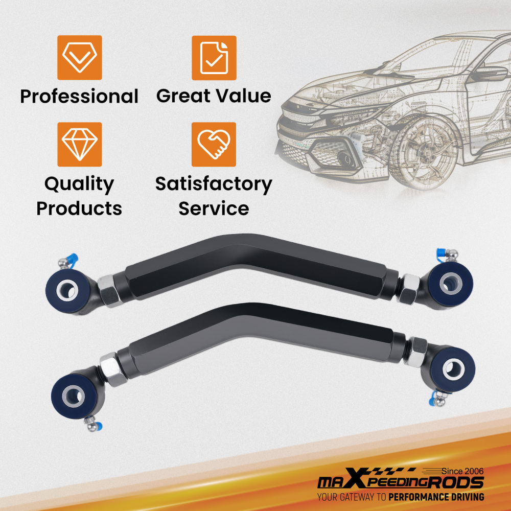 Rear Steel Adjustable Camber Control Arms Kit compatible for Dodge Charger 2006 - 2018suspension arms