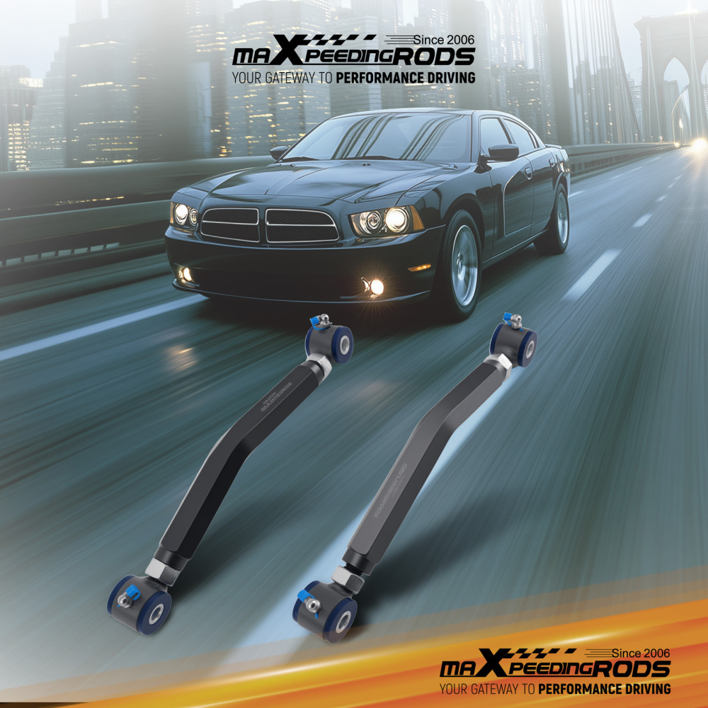 Rear Steel Adjustable Camber Control Arms Kit compatible for Dodge Charger 2006 - 2018suspension arms