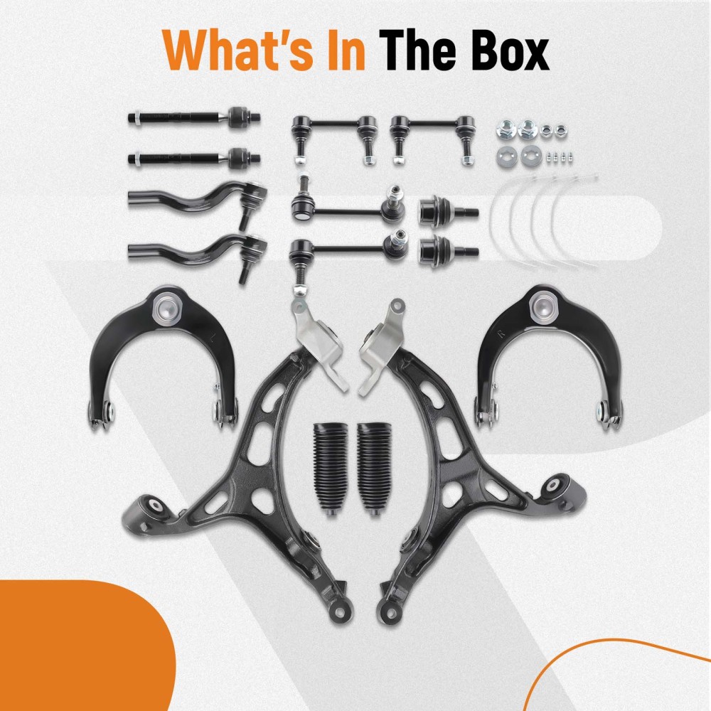 16pc Front Upper Lower Control Arms w/Ball Joint compatible for Jeep Grand Cherokee 2011-15