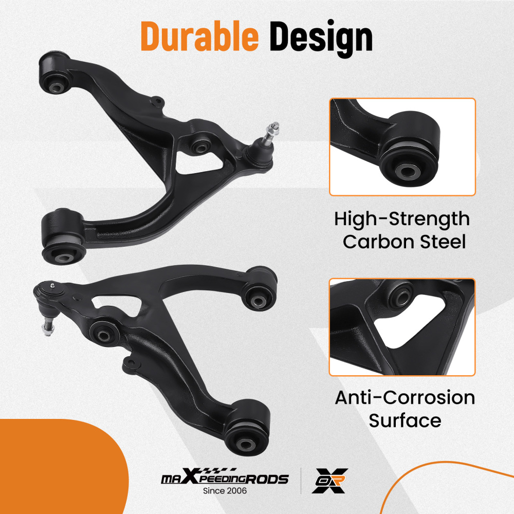 Front UpperLower Control Arms W/ball Joints Kit compatible for Ram 1500 2013 - 2018 4WD