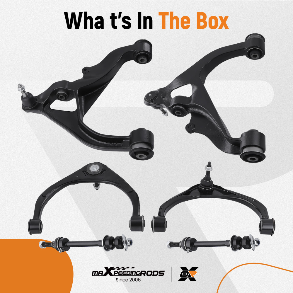 Front UpperLower Control Arms W/ball Joints Kit compatible for Ram 1500 2013 - 2018 4WD