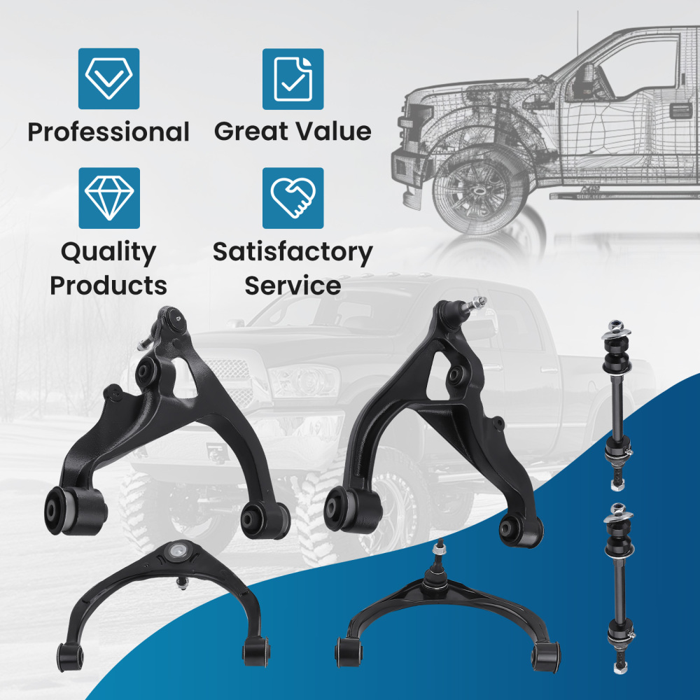 Front UpperLower Control Arms W/ball Joints Kit For Ram 1500 2013 - 2018 4WD